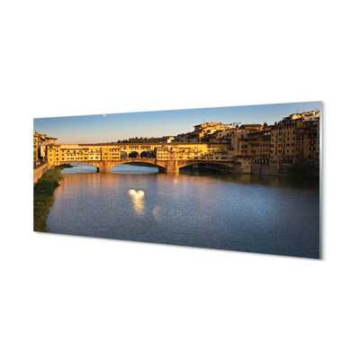 Tableaux sur verre Italie ponts sunrise