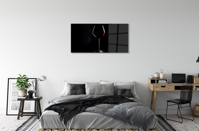Tableaux sur verre Fond noir avec un verre de vin