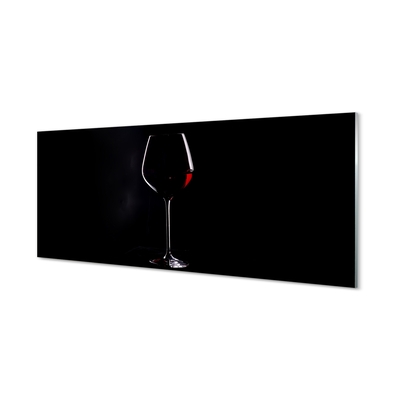 Tableaux sur verre Fond noir avec un verre de vin