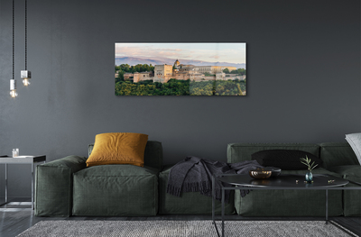 Tableaux sur verre Espagne château forêt de montagne