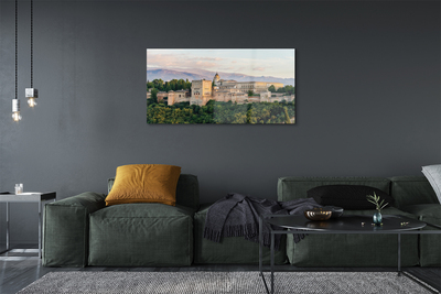 Tableaux sur verre Espagne château forêt de montagne