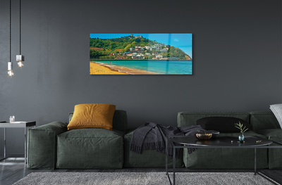 Tableaux sur verre Ville de montagne espagne plage