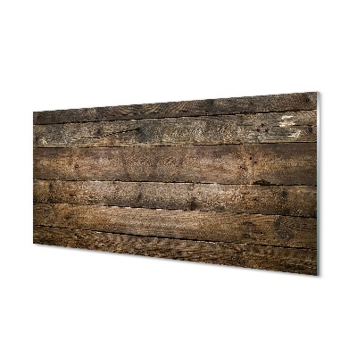 Tableaux sur verre Mur de planches en bois