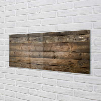 Tableaux sur verre Mur de planches en bois