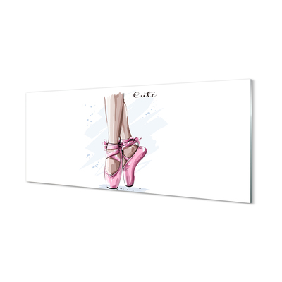 Tableaux sur verre Chaussures de ballet rose