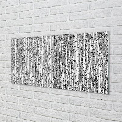 Tableaux sur verre Forêt de noir et blanc