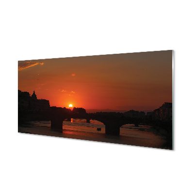 Tableaux sur verre Coucher de soleil italie rivière