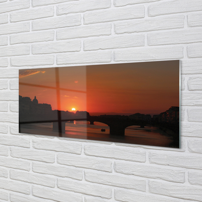 Tableaux sur verre Coucher de soleil italie rivière