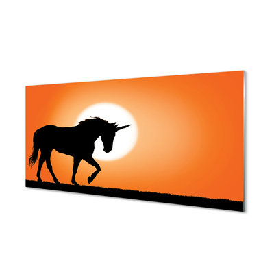Tableaux sur verre Sunset unicorn