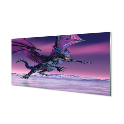 Tableaux sur verre Dragon ciel coloré