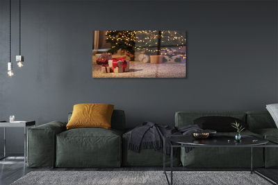 Tableaux sur verre Cadeaux sapin de noël