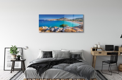 Tableaux sur verre Panorama de plage de la côte grèce