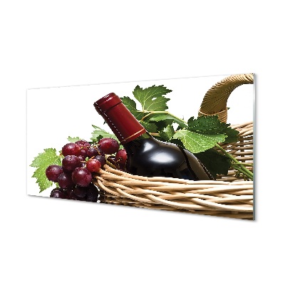 Tableaux sur verre Raisins de vin corbeille
