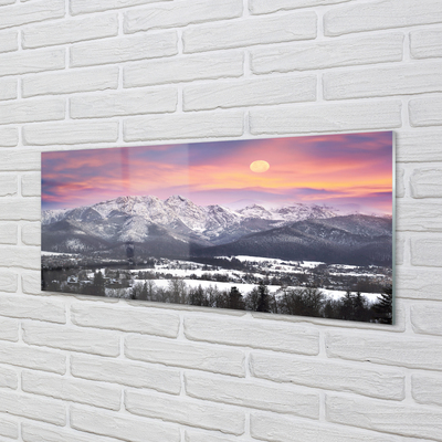 Tableaux sur verre Montagne hiver