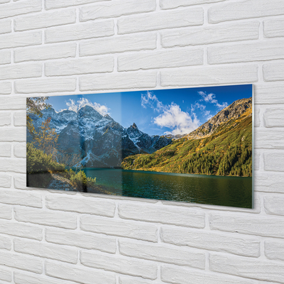 Tableaux sur verre Lac montagne