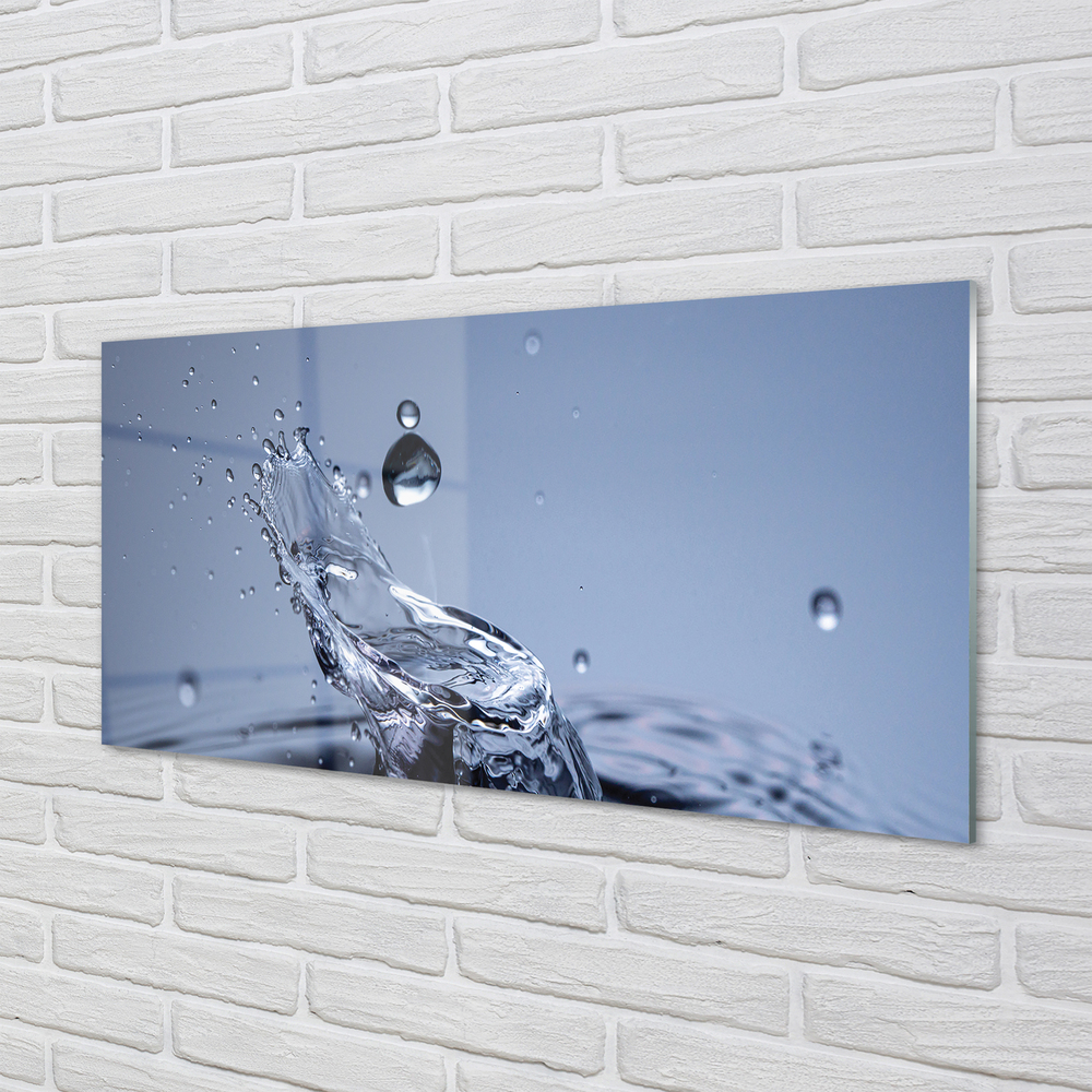 Tableau Déco Tulup Impression Sous Verre 125x50 Cm - Feuille Rosée Gouttes D'Eau