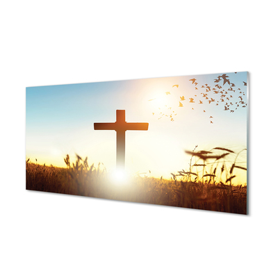 Tableaux sur verre Soleil sur le terrain de la croix