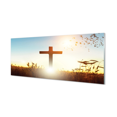 Tableaux sur verre Soleil sur le terrain de la croix