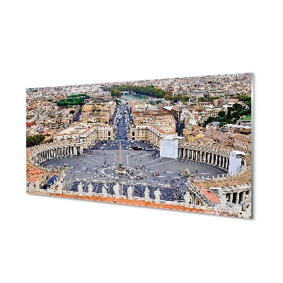 Tableaux sur verre Rome vatican panorama carré