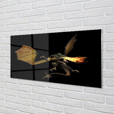 Tableaux sur verre Dragon cracheur de feu