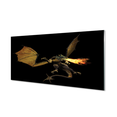 Tableaux sur verre Dragon cracheur de feu