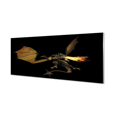 Tableaux sur verre Dragon cracheur de feu