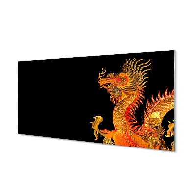 Tableaux sur verre Dragon d'or japonais