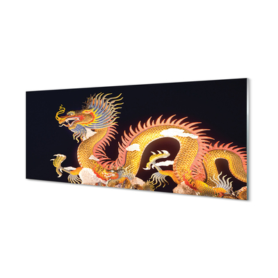 Tableaux sur verre Golden dragon japonais