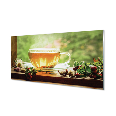 Tableaux sur verre Herbes de thé chaud