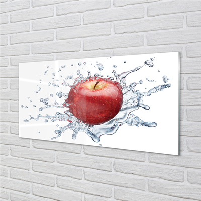 Tableaux sur verre Pomme rouge dans l'eau