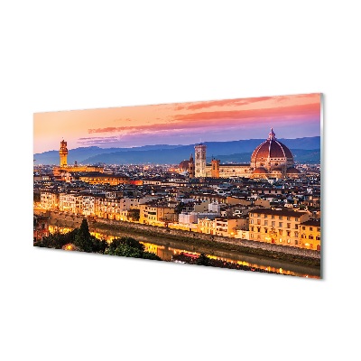 Tableaux sur verre Italie panorama nuit cathédrale