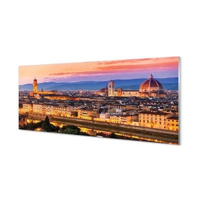 Tableaux sur verre Italie panorama nuit cathédrale