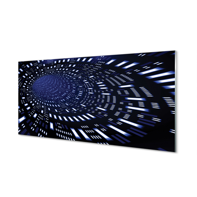 Tableaux sur verre 3d tunnel bleu