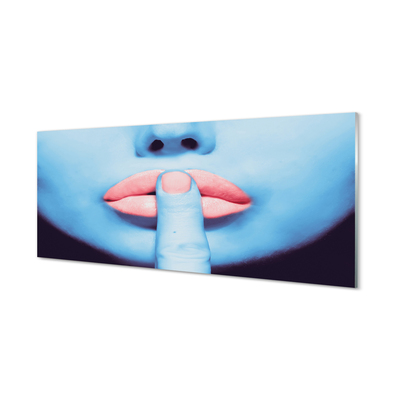 Tableaux sur verre Lèvres néon femme