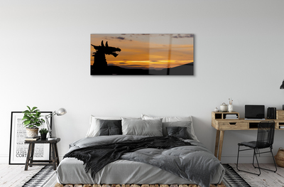 Tableaux sur verre Dragon ciel coucher de soleil