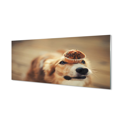 Tableaux sur verre Petit pain chien