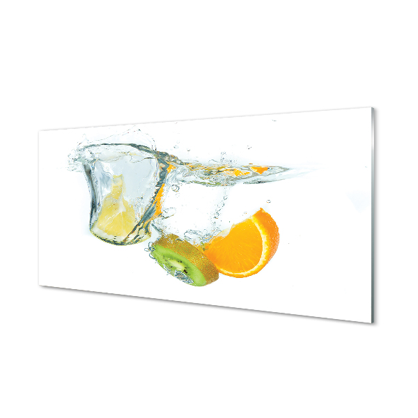 Tableaux sur verre Orange kiwi eau