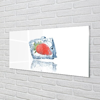 Tableaux sur verre Cube de glace aux fraises