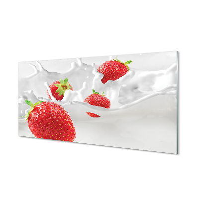 Tableaux sur verre Lait fraise