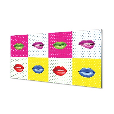 Tableaux sur verre Lèvres colorées