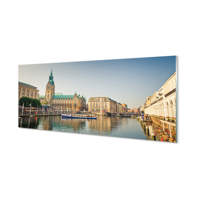 Tableaux sur verre Allemagne hambourg cathédrale rivière