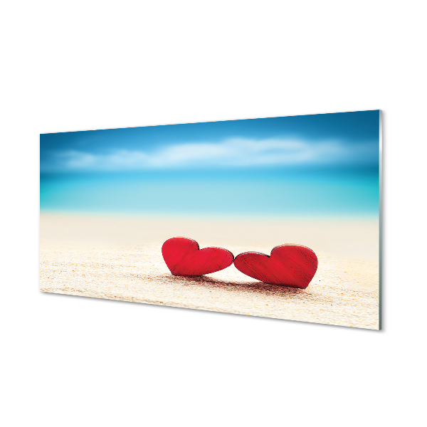 Tableaux sur verre Coeur de la mer de sable rouge