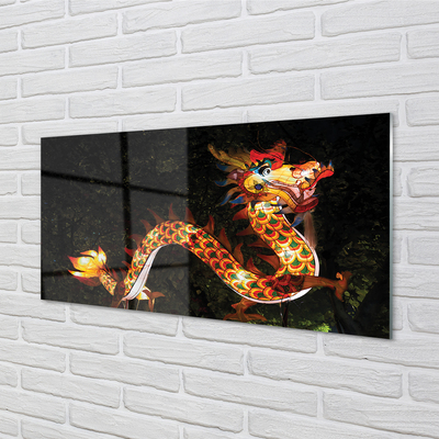 Tableaux sur verre Dragon japonais illuminé