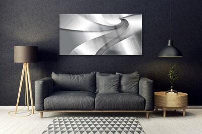 Image sur verre Tableau Art abstrait art argent gris