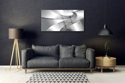 Image sur verre Tableau Art abstrait art argent gris