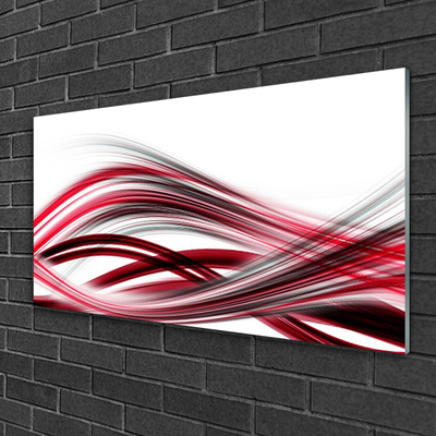 Image sur verre Tableau Art abstrait art rose rouge blanc