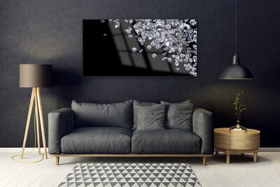 Image sur verre Tableau Diamants art noir gris blanc