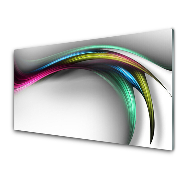 Image sur verre Tableau Abstrait art gris blanc rouge vert