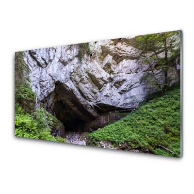 Image sur verre Tableau Caverne de montagne nature vert gris