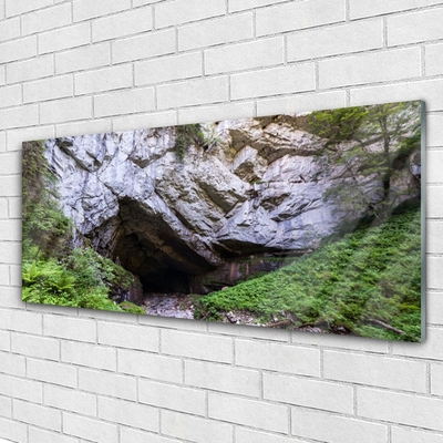 Image sur verre Tableau Caverne de montagne nature vert gris